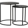 Bijzettafel Doba Set van 2 stuks, hout antiek-mat zwart