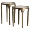 Bijzettafel Lapaz Set van 2 stuks, kleur Antiek Brons/Taupe