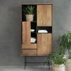 Boekenkast Metropole Teakhout, 210 x 100cm