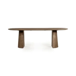 Deens Ovale Eettafel Lune Mangohout, kleur Bruin