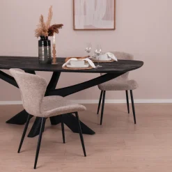 Deens Ovale Eettafel Mabel Mangohout, kleur Zwart