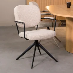 Draaibare Eetkamerstoel Basel Bouclé