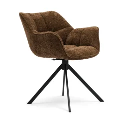 Draaibare Eetkamerstoel Carnaby Chenille, kleur Umber Brown