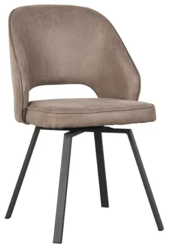 Draaibare Eetkamerstoel Lewis Micro Suede, kleur Taupe
