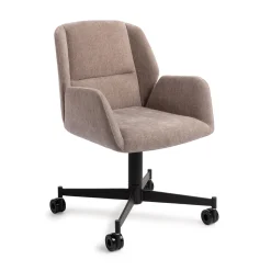 Draaibare Eetkamerstoel Myoko Caster Black, kleur Greystones