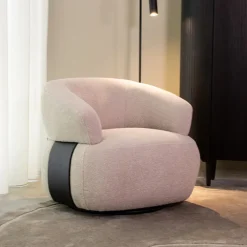 Draaifauteuil Valenza Bouclé en Eiken