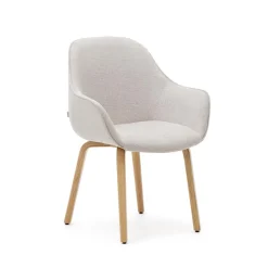 Eetkamerstoel Aleli Chenille, kleur Beige