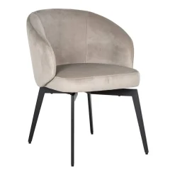 Eetkamerstoel Amphara Velvet, kleur Khaki