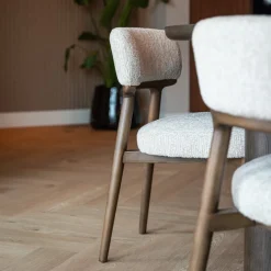 Eetkamerstoel Basker Linear stof, kleur Naturel