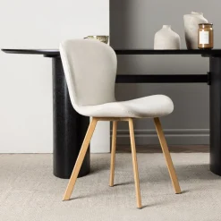 Eetkamerstoel Corion Linnen, kleur Beige/Naturel