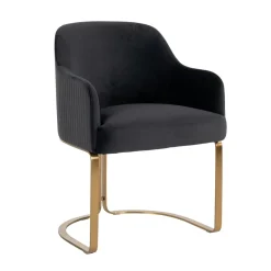 Eetkamerstoel Hadley Velvet, kleur Antraciet