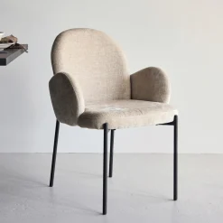 Eetkamerstoel Katisha Linnenlook, kleur Beige