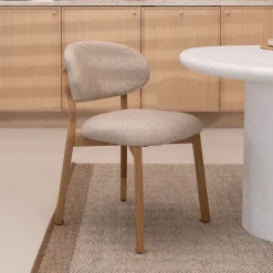 Eetkamerstoel Mikky Eikenhout en stof