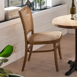 Eetkamerstoel Takeshia Teak en rotan