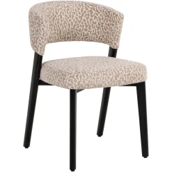Eetkamerstoel Zeno Leopard stof, kleur Beige