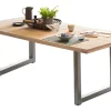 Eettafel Alyne Met zilveren U-poot, Mangohout