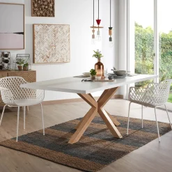 Eettafel Argo kleur Eiken/Wit