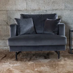 Fauteuil Tamora Velvet, kleur Donkergrijs
