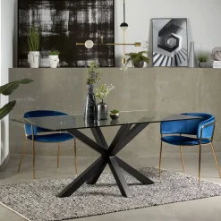 Glazen Eettafel Argo Zwart/Glas