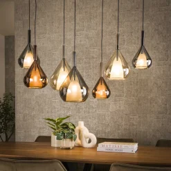 Hanglamp Cristine Glas, 4+3-lamps