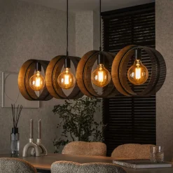 Hanglamp Dalvin Charcoal finish, 4-lamps