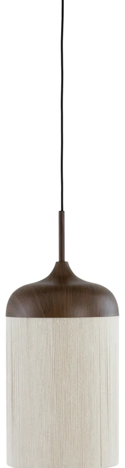 Hanglamp Dania Houtlook en touw, kleur Donkerbruin