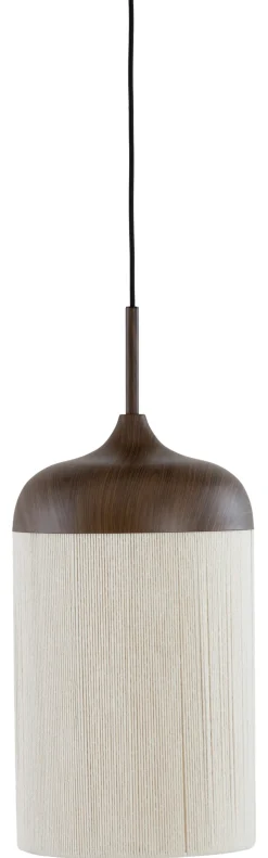 Hanglamp Dania Houtlook en touw, kleur Donkerbruin