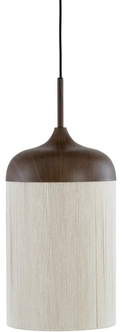 Hanglamp Dania Houtlook en touw, kleur Donkerbruin