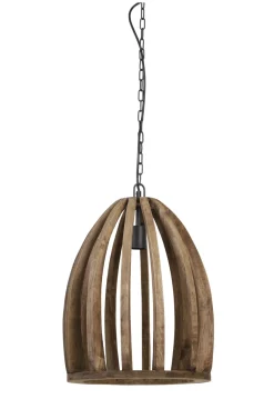 Hanglamp Haranka Mangohout, kleur Chocoladebruin