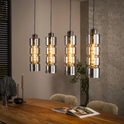 Hanglamp Kamee 4-lamps, kleur Artic Black