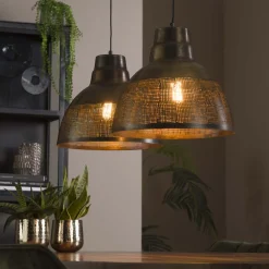Hanglamp Rubio 2-lamps, kleur Brons Antiek