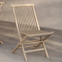 Inklapbare Tuinstoel Amberia Teakhout, kleur Whitewash