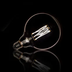 Kooldraadlamp Bol XL Ø12cm E27 LED 6W, kleur Smoke Grey, dimbaar