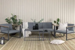 Loungeset Donnesha Met bank, 2 tafels en 2 fauteuils