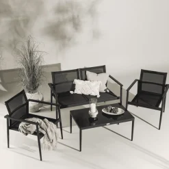 Loungeset Erikka Met bank, 2 loungestoelen en tafel