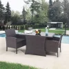 Loungeset Tarah Tafel + 2 stoelen, kleur bruin