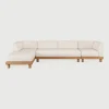 Modulaire Loungebank Monocle 4-zits, Hoek Links, Teakhout