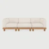 Modulaire Loungebank Monocle 3-zits, Teakhout