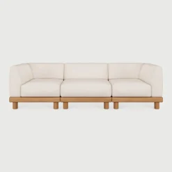 Modulaire Loungebank Monocle 3-zits, Teakhout