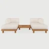 Modulaire Loungebank Monocle Lounge links en rechts met salontafel, Teakhout