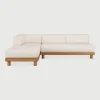 Modulaire Loungebank Monocle Hoek Links, Teakhout