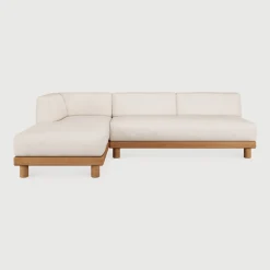 Modulaire Loungebank Monocle Hoek Links, Teakhout