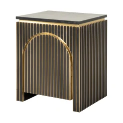 Nachtkastje Les Arcs Brass en marmer, 60 x 50cm