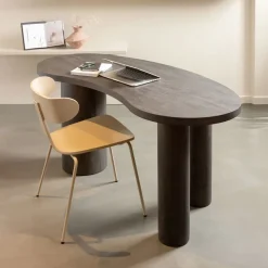 Organisch Bureau / Sidetable Maan MDF 150cm, kleur donkerbruin