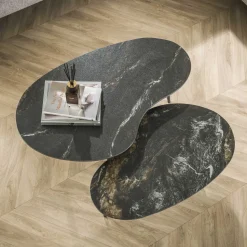 Organische Salontafel Antar Niervormig, Keramiek, Set van 2 stuks