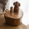 Organische Salontafel Ayla Acaciahout, 58 x 45cm