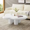 Organische Salontafel Coleen 123 x 89cm, kleur wit