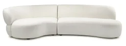 Organische 2,5-zits Bank San Remo Bouclé, 295cm, kleur Simply White