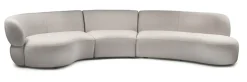 Organische 3,5-zits Bank San Remo Bouclé, kleur Natural Grey