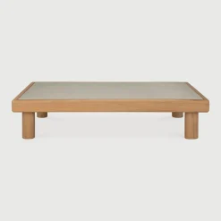 Outdoor Salontafel Monocle Teakhout en Beton, 120 x 83cm
